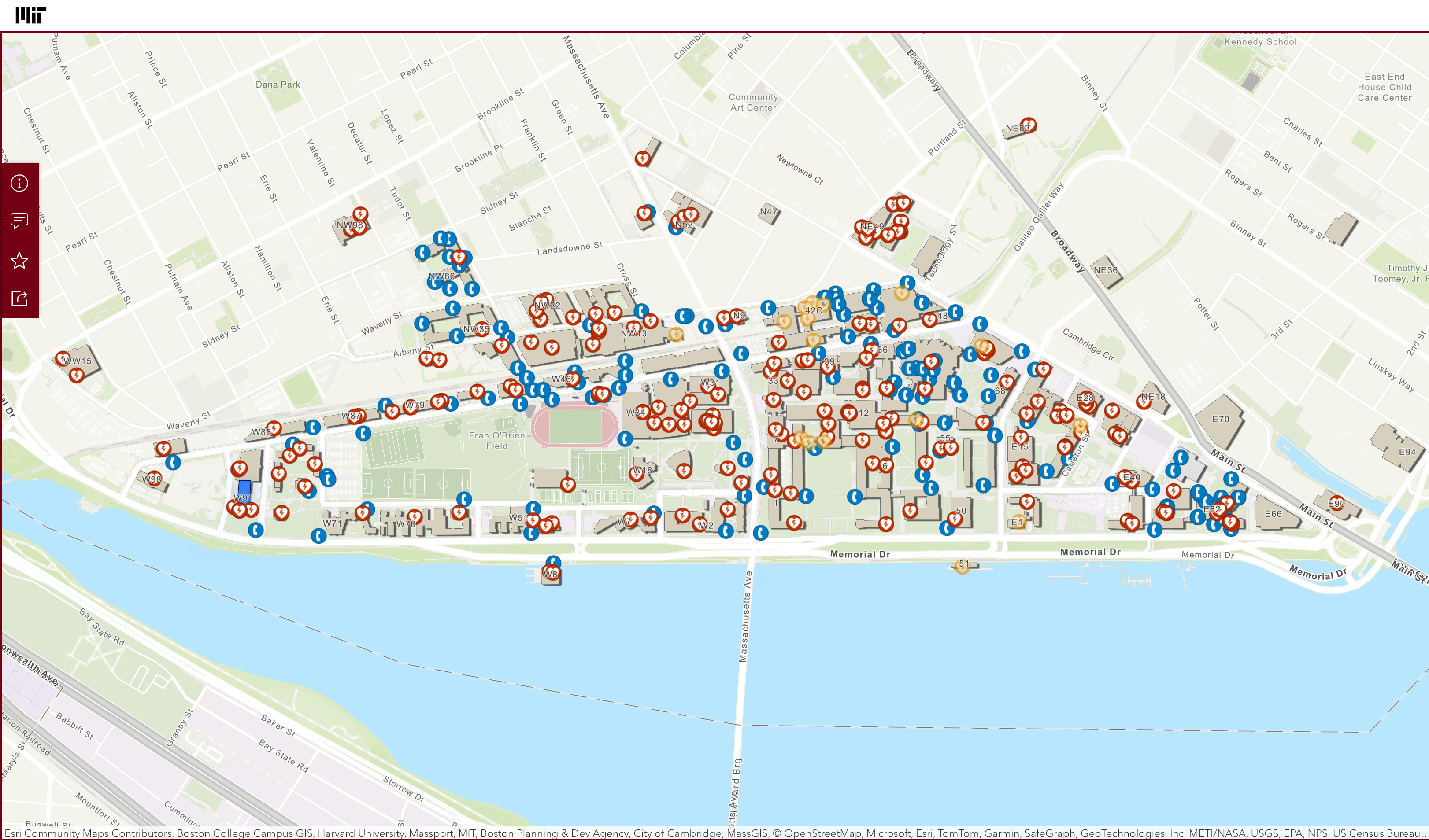 MIT Campus AEDs & Blue Light Phones